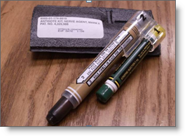 Nerve agent antidote autoinjector